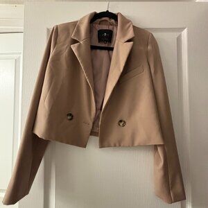 7 For All Mankind Pink Cropped Blazer - Pre Loved